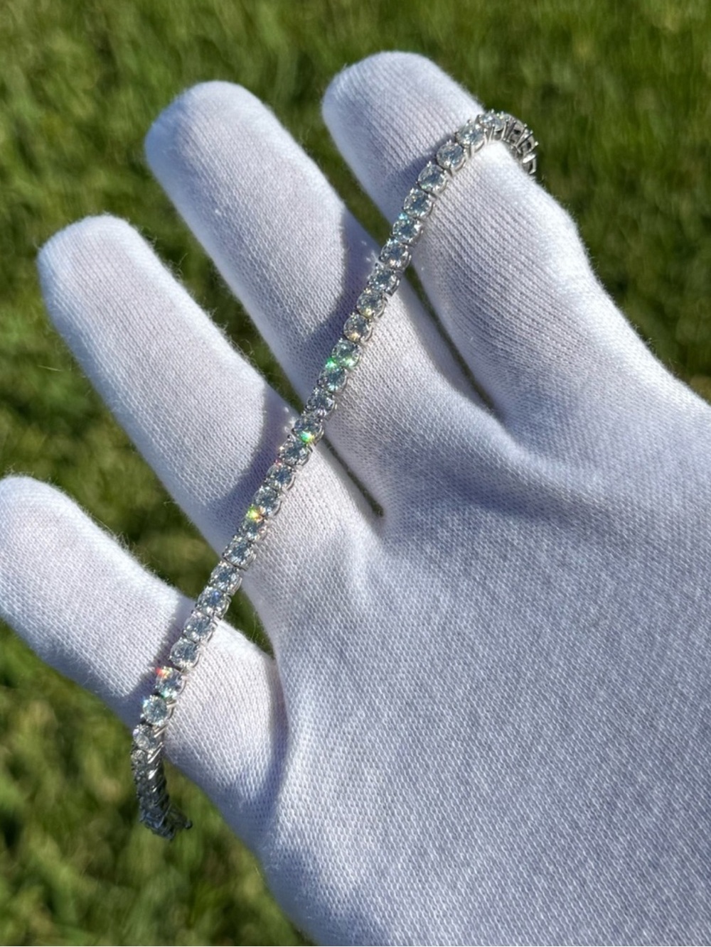 925 Silver, 11.7CTW Moissanite Tennis Bracelet